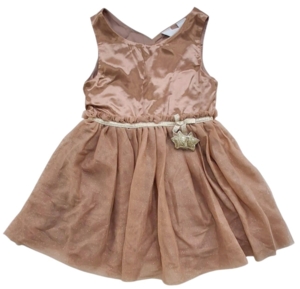 H&M lysebrun ærmeløs fin kjole str. 92