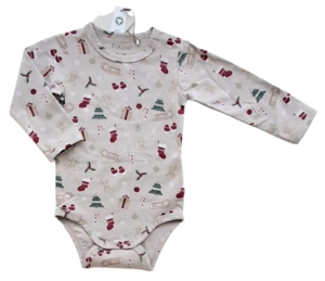 Ny Fixoni beige langærmet jule body