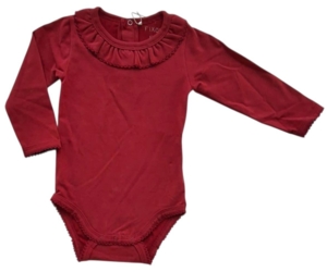 Ny Fixoni mørkerød blød langærmet body