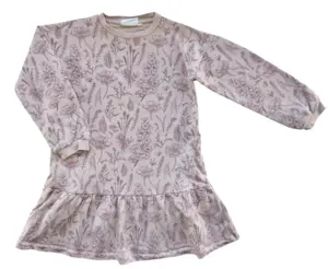 En Fant rosa blomstret langærmet sweat kjole str. 104