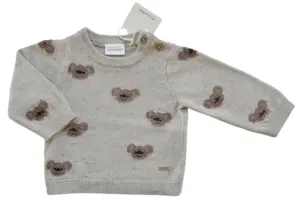 Ny Minymo beige finstrikket langærmet trøje str. 62