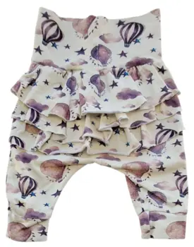 Hjemmesyede beige babybukser str. 56