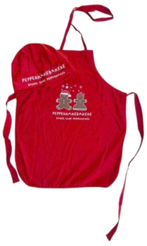 Flot rødt børneforklæde med en kokkehue onesize