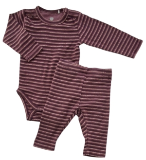 Enfant bordeauxrød stribet babysæt str. 56