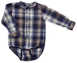 Minymo blåternet langærmet skjorte-body str. 86