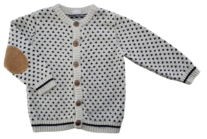 Pomp de lux råhvid langærmet uld striktrøje str. 104