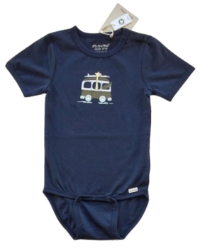 Ny Minymo mørkeblå kortærmet body str. 80