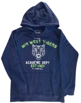 Firefly mørkeblå langærmet hoodie str. 160