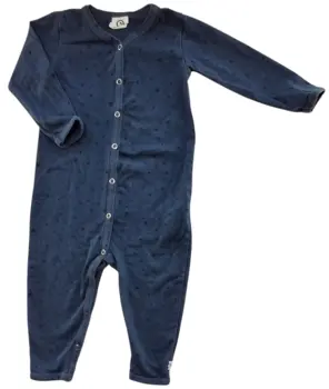 Müsli mørk gråblå langærmet heldragt str. 68