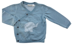 Lupilu gråblå finstrikket slå-om trøje str. 86-92