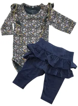 Name it blomstret body og Minymo bukser str. 50