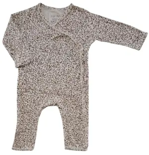 Konges sløjd beige småblomstret heldragt str.50-56 mdr