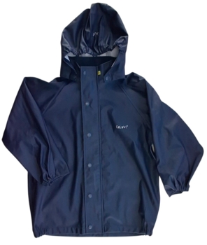 Celavi mørkeblå langærmet regnjakke str. 110