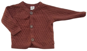Müsli rødbrun langærmet cardigan str. 68-74