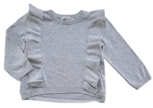 H&M lysegrå finstrikket trøje str. 92