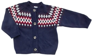 H&M mørkeblå finstrikket cardigan str. 74