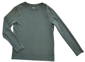 H&M armygrøn langærmet tynd T-shirt str. 146-152