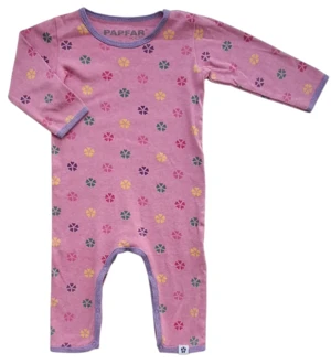 Papfars lyserød langærmet heldragt str. 74