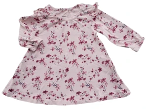 Name it rosa blomstret langærmet kjole str. 62