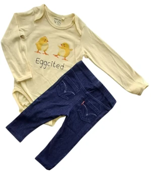 Levis blå leggings og VRS gul body str. 68