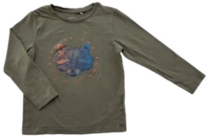 Name it armygrøn langærmet bluse str. 104