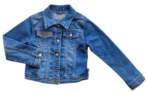 Pomp de lux blå langærmet denimjakke str. 128