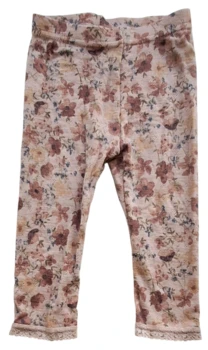 Name it rosa blomstrede uld leggings str. 74