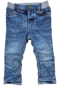 H&M blå denim pull ups bukser str. 80