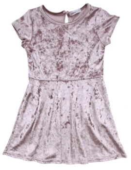 Sinsay rosa kortærmet velourkjole str. 116