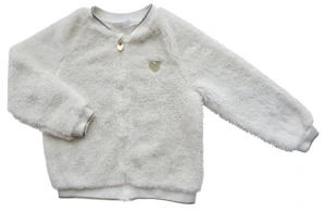 H&M råhvid langærmet plys trøje str. 98-104