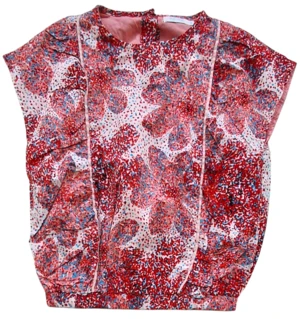 Ny Aya Naya rosa og rødmønstret ærmeløs bluse str. 5