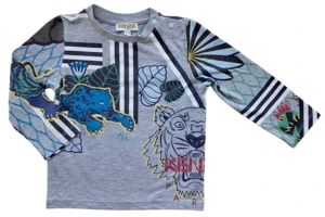 Kenzo lysegrå langærmet bluse str. 80