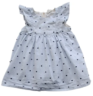 H&M lyseblå og hvidstribet sommerkjole str. 68