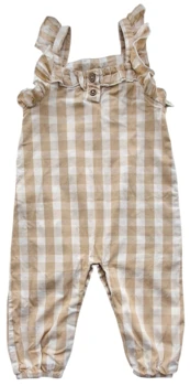 Lil'Atelier beige og råhvid ternet heldragt str. 74