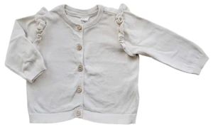 H&M råhvid finstrikket cardigan str. 68