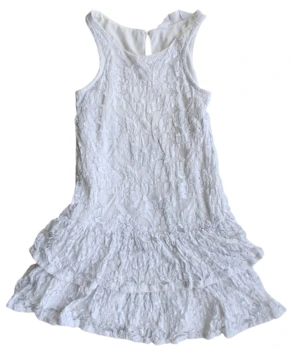 H&M råhvid ærmeløs blondekjole str. 116