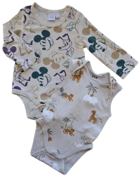 Disney Baby og C&A to beige bodys str. 62