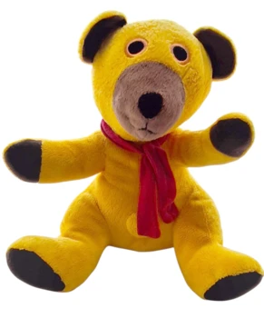 Krea stor siddende gul Bamse str. 25 cm