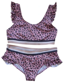Petit mørk rosa bikini med dyreprint str. 164