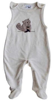 Ergee beige velour ærmeløs heldragt str. 62