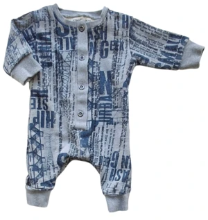 Small Rags lysegrå langærmet sweat heldragt str. 56