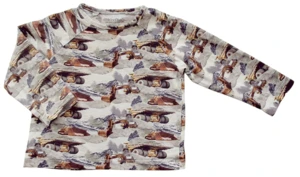 Minymo beige langærmet bluse med print str. 80