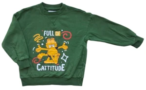 Sinsey grøn langærmet Garfield sweatshirt str. 110