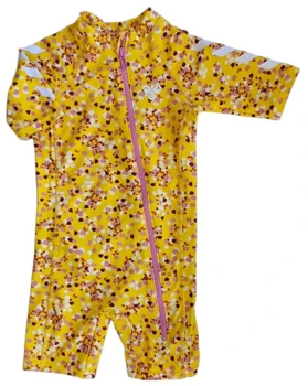 Hummel varmgul blomstret UV heldragt str. 98