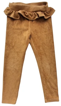 Pomp de lux karrybrune babyfløjls leggings str. 104