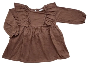 H&M brun langærmet kjole str. 74