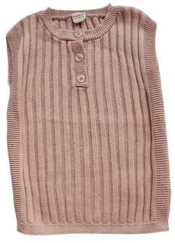 Krymmel rosa finstrikket vest str. 116-122