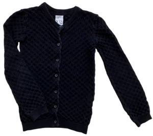 VRS finstrikket sort cardigan str. 122-128
