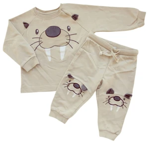 VRS beige sweat babysæt str. 80