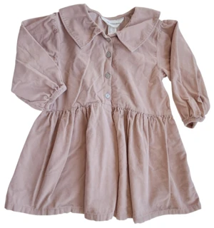 H&M pudderfarvet babyfløjlskjole str. 104